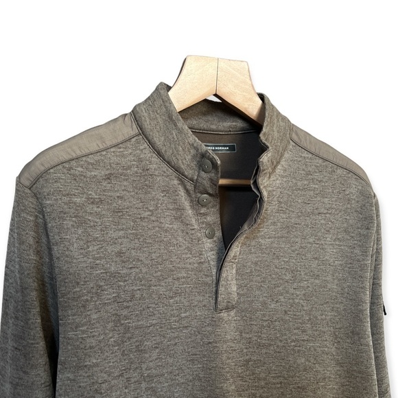 Greg Norman Men’s Tan Quarter Button Golf Pullover with Arm Pocket, Medium - Picture 2 of 9